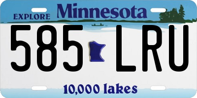 MN license plate 585LRU