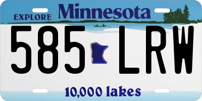 MN license plate 585LRW