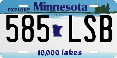 MN license plate 585LSB