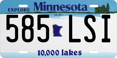 MN license plate 585LSI