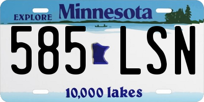 MN license plate 585LSN