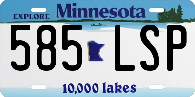 MN license plate 585LSP