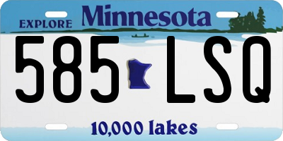 MN license plate 585LSQ