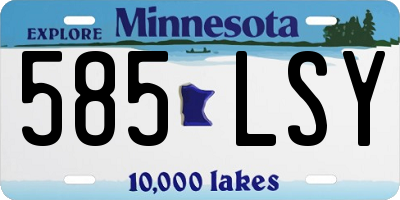 MN license plate 585LSY