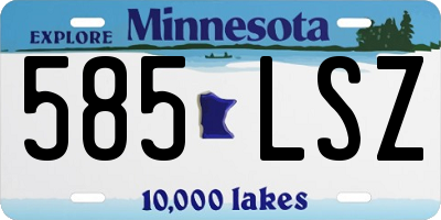 MN license plate 585LSZ