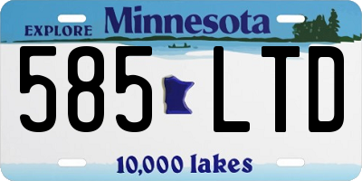 MN license plate 585LTD