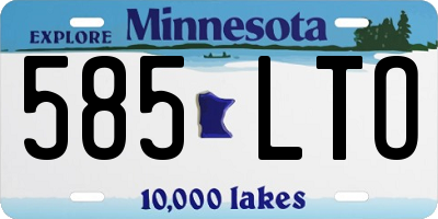 MN license plate 585LTO