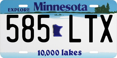 MN license plate 585LTX