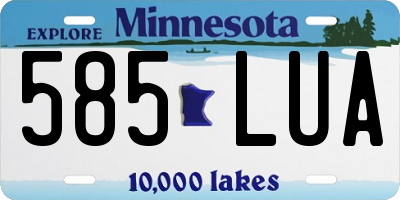MN license plate 585LUA