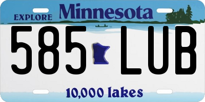 MN license plate 585LUB