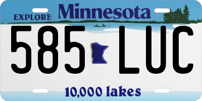 MN license plate 585LUC