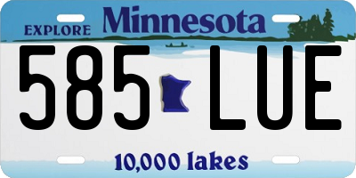 MN license plate 585LUE