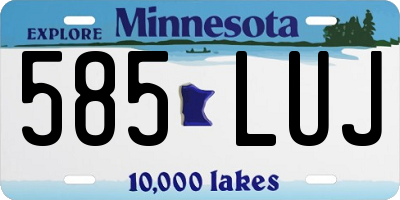 MN license plate 585LUJ