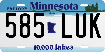 MN license plate 585LUK