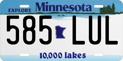 MN license plate 585LUL