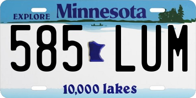 MN license plate 585LUM