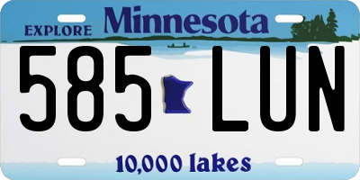 MN license plate 585LUN
