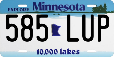 MN license plate 585LUP