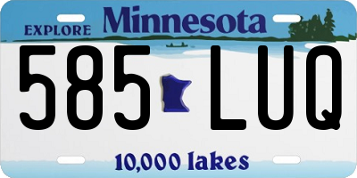 MN license plate 585LUQ