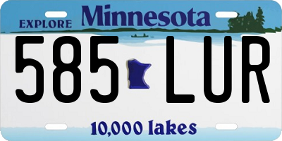 MN license plate 585LUR