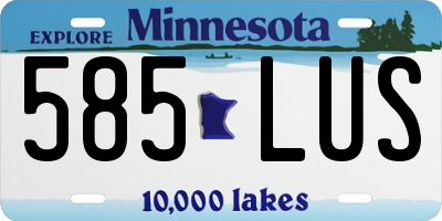 MN license plate 585LUS