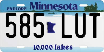 MN license plate 585LUT