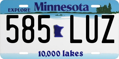MN license plate 585LUZ