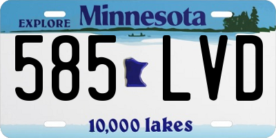 MN license plate 585LVD
