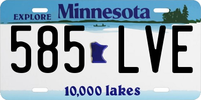 MN license plate 585LVE