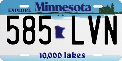 MN license plate 585LVN