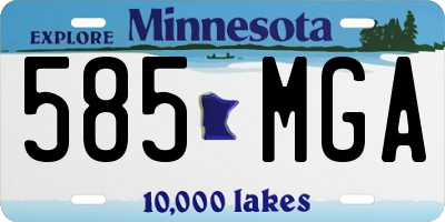 MN license plate 585MGA