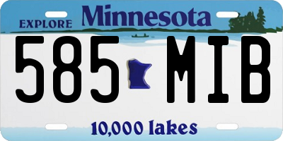 MN license plate 585MIB