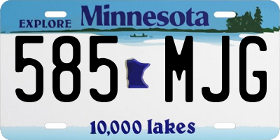 MN license plate 585MJG