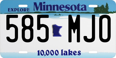 MN license plate 585MJO
