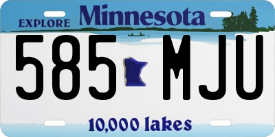 MN license plate 585MJU