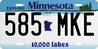 MN license plate 585MKE
