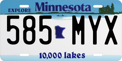 MN license plate 585MYX