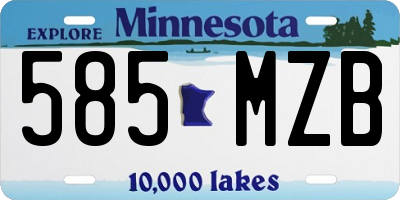 MN license plate 585MZB