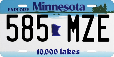 MN license plate 585MZE