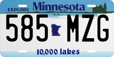 MN license plate 585MZG