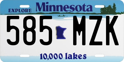 MN license plate 585MZK