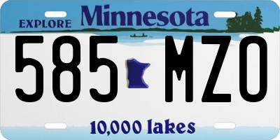 MN license plate 585MZO