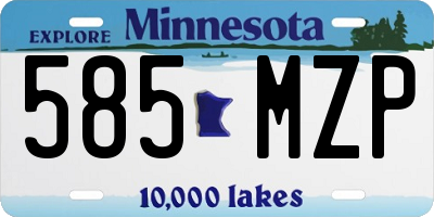 MN license plate 585MZP