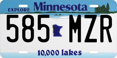 MN license plate 585MZR