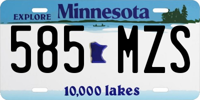 MN license plate 585MZS
