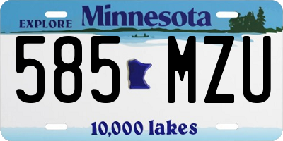 MN license plate 585MZU