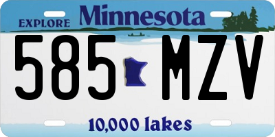MN license plate 585MZV