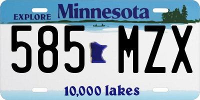 MN license plate 585MZX