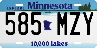 MN license plate 585MZY