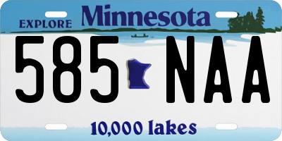 MN license plate 585NAA
